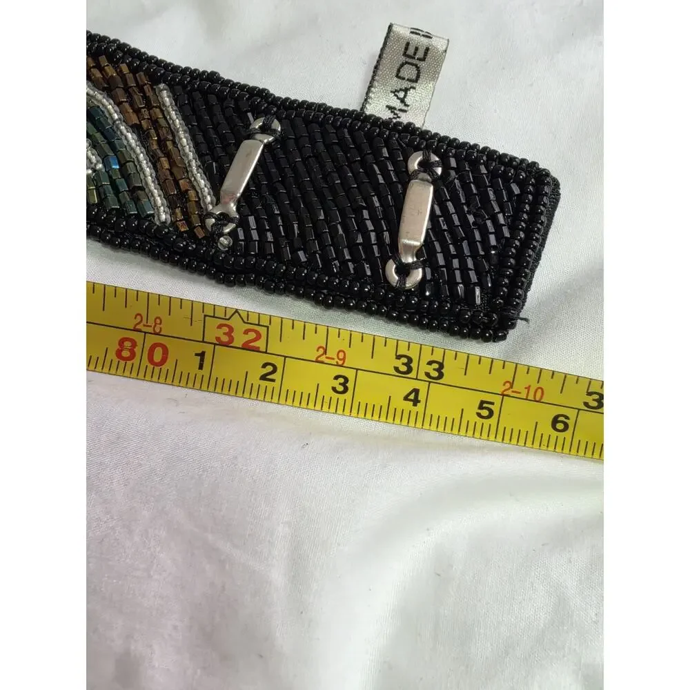Vtg Hand Made Heavy Beaded Belt NEW Boho Evening 33' Long Retro 90's Y2k Festivl